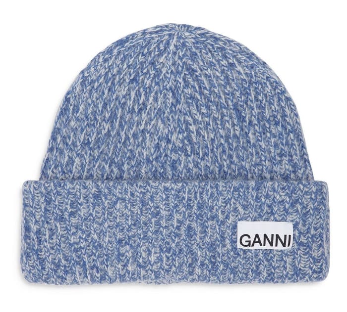 ganni-structure-rib-beanie-blue