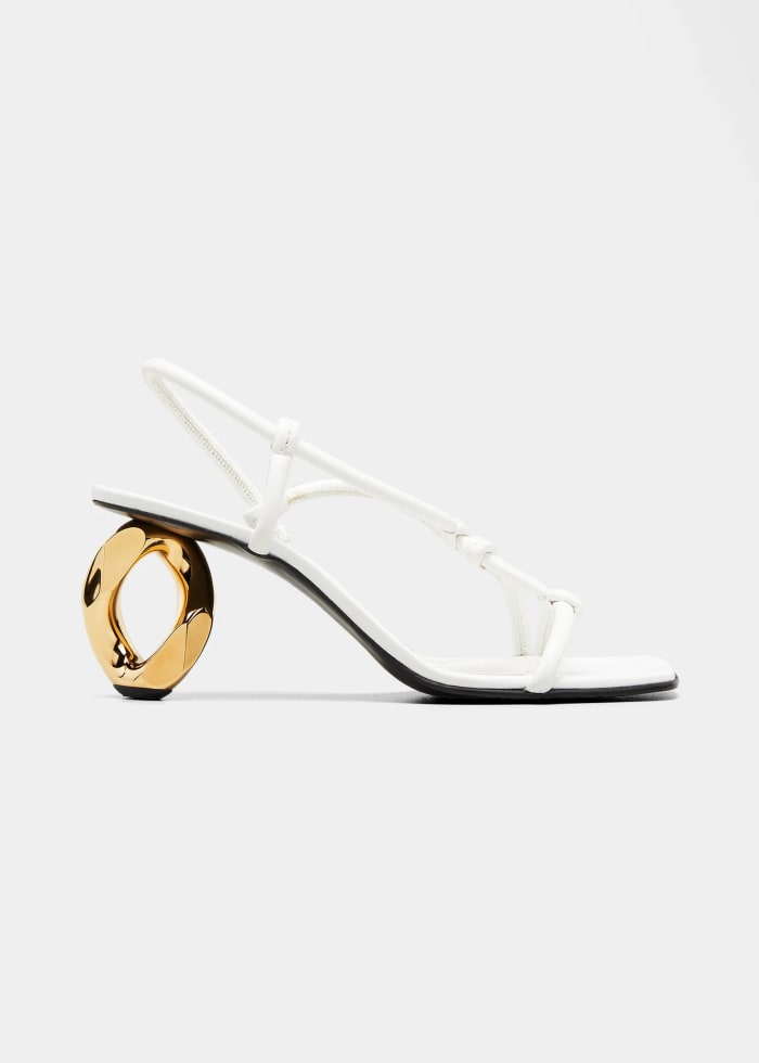 jw anderson strappy leather chain heel