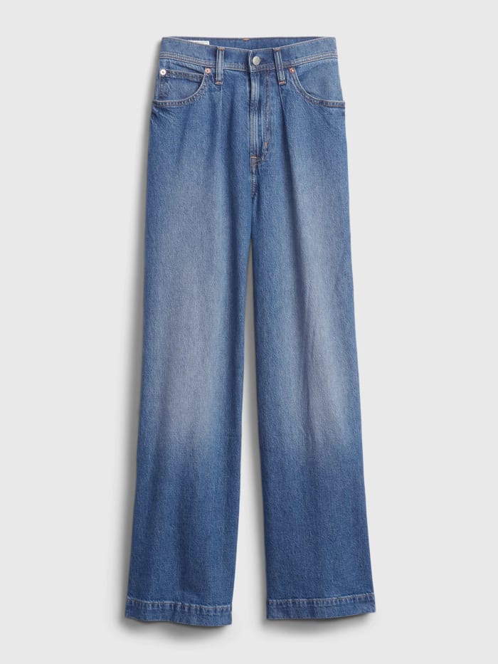 gap high rise pleated jeans