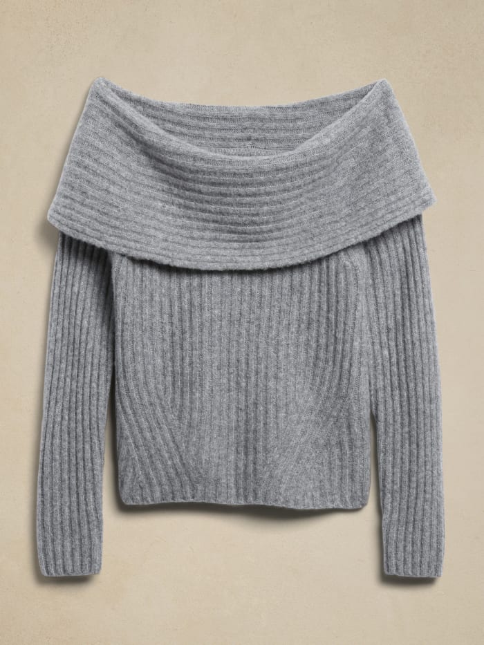 banana republic plume off shoulder sweater