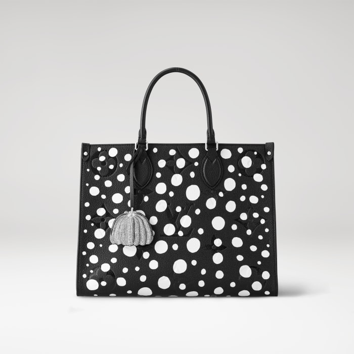 Louis Vuitton x Yayoi Kusama OnTheGo MM in black Monogram Empreinte leather with Infinity Dots print