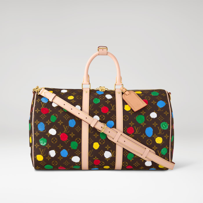 Louis Vuitton x Yayoi Kusama Keepall 45 in Monogram canvas with Painted Dots print