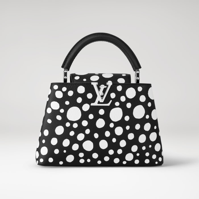 Louis Vuitton x Yayoi Kusama Capucines BB in black taurillon leather with Infinity Dots print
