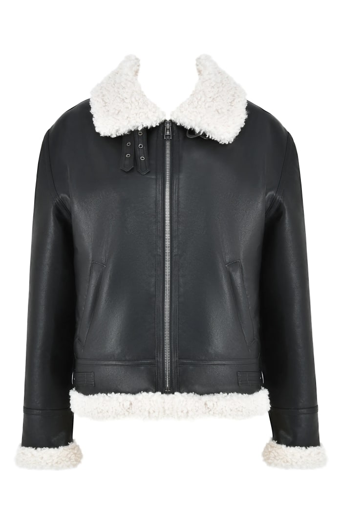 leather jacket house of cb shearling