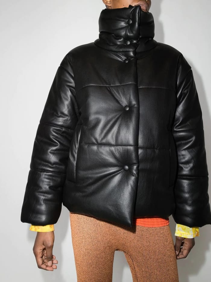 leather jacket nanushka