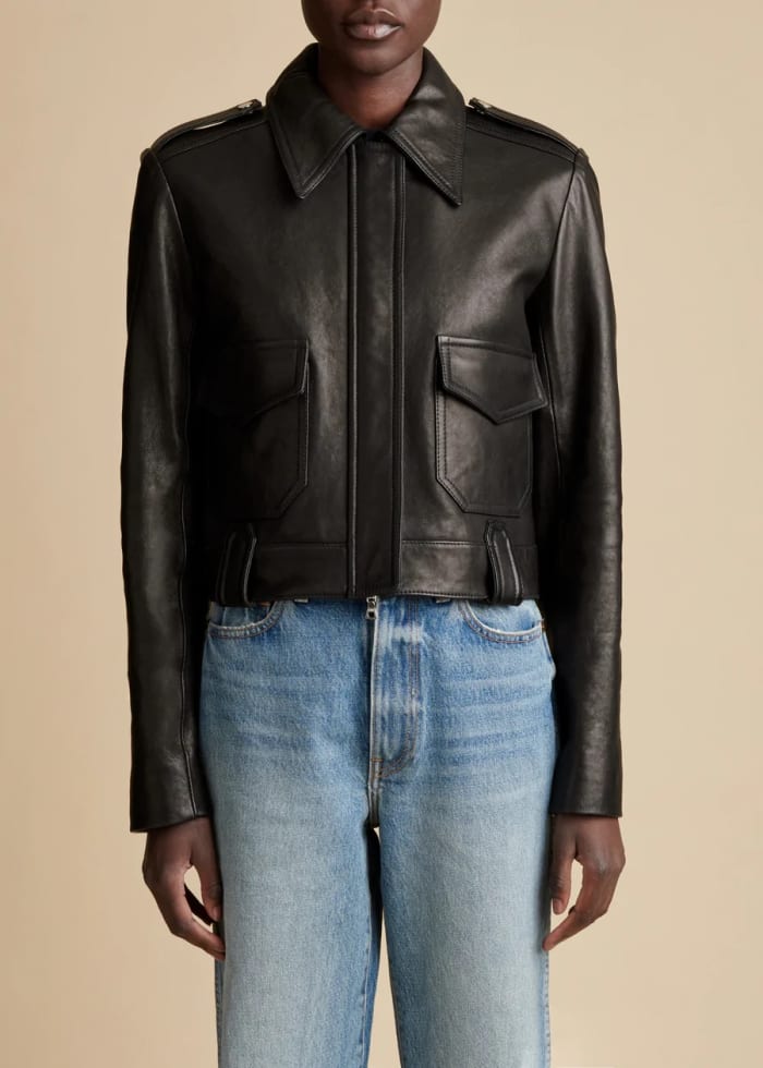 khaite leather jacket