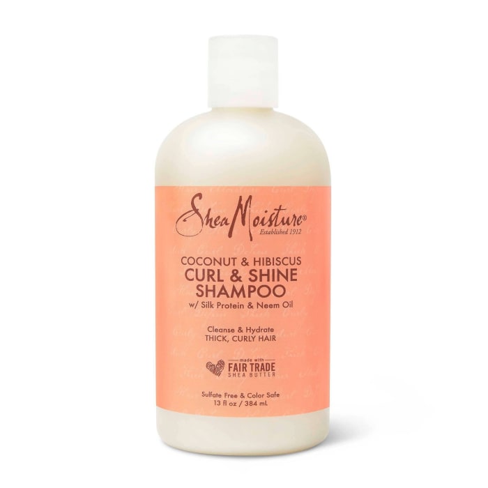 SheaMoisture Curl and Shine Coconut Shampoo for Curly Hair Coconut and Hibiscus