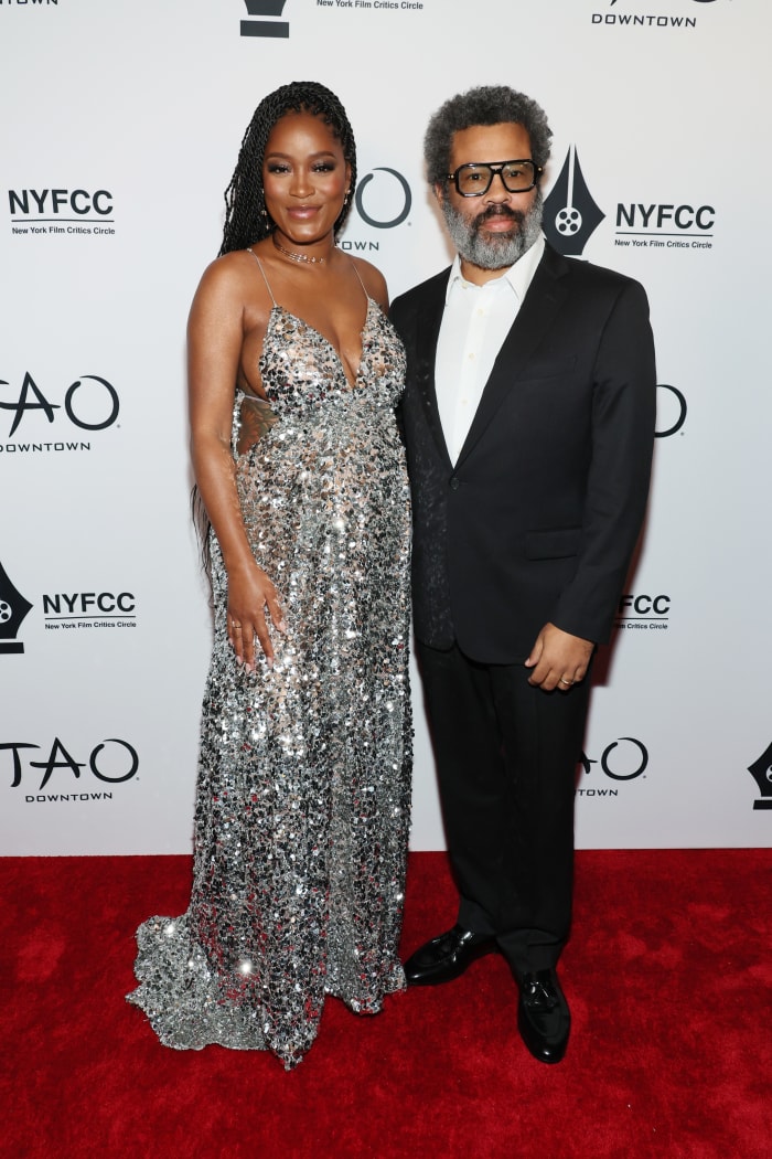 Keke Palmer and Jordan Peele at the 2023 New York Film Critics Circle Awards.