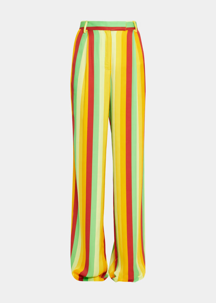 christopher john rogers striped wide pleated trousers