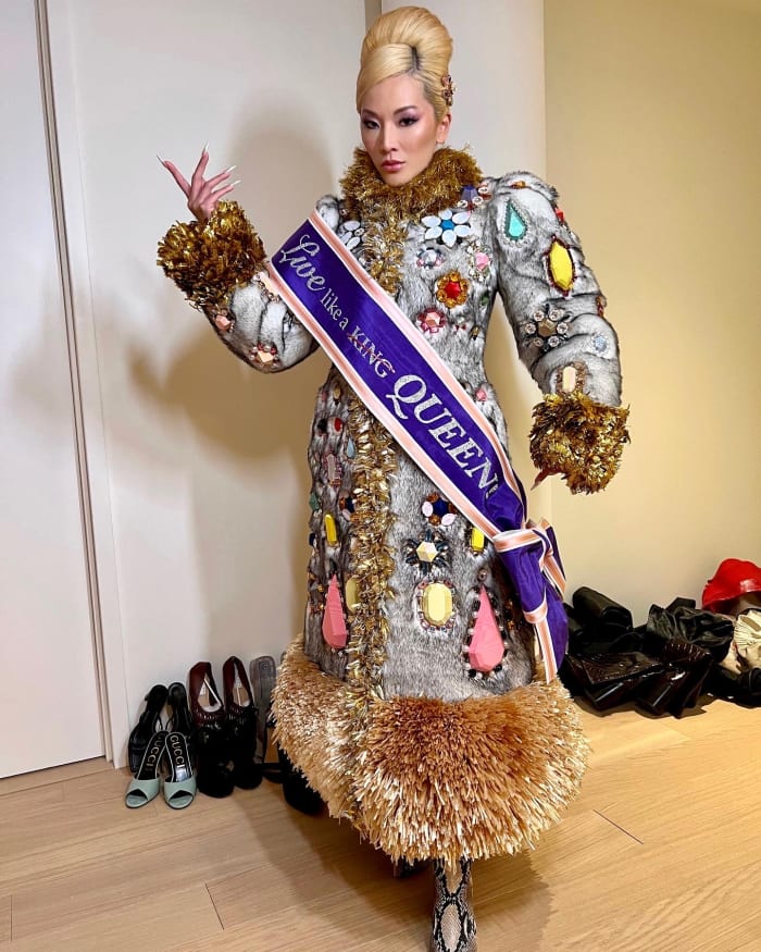 Tina Leung, in Viktor & Rolf Fall 2021 haute couture (or, sorry, 'Haute Couture Meets Surrealism') — plus a peek at her shoe collection.