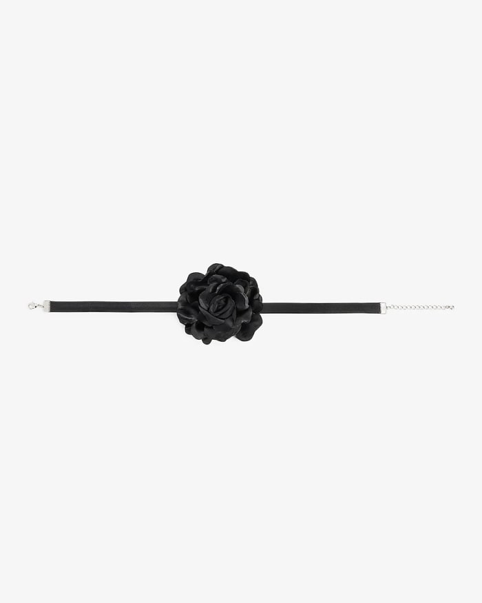 black flower choker