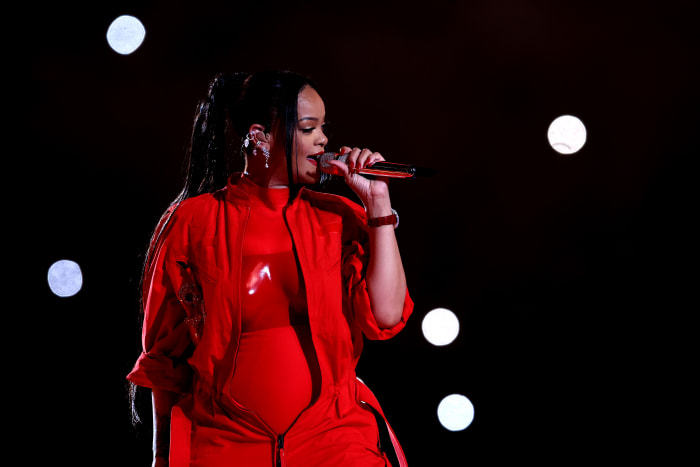 Rihanna Wears Red Loewe And Alaïa For Super Bowl 2023 Performance Fashionista