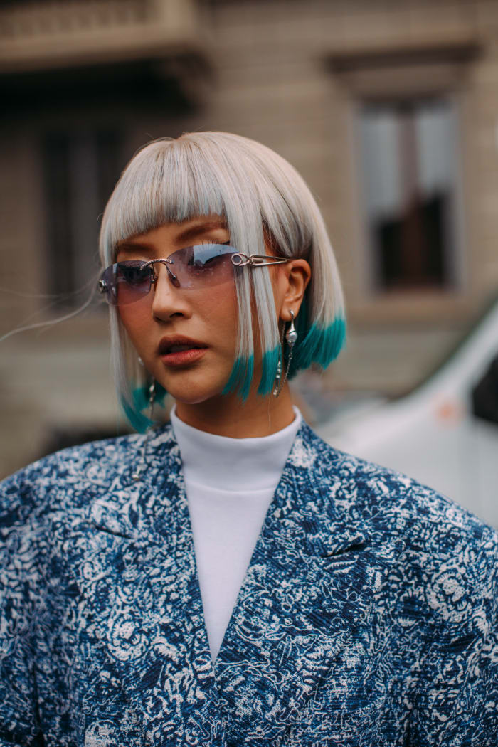 The Milan Street Style Crowd Really Leaned Into Maximalist Beauty Looks ...