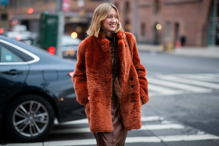 Lisa Aiken widziana podczas New York Fashion Week A/W 2019.