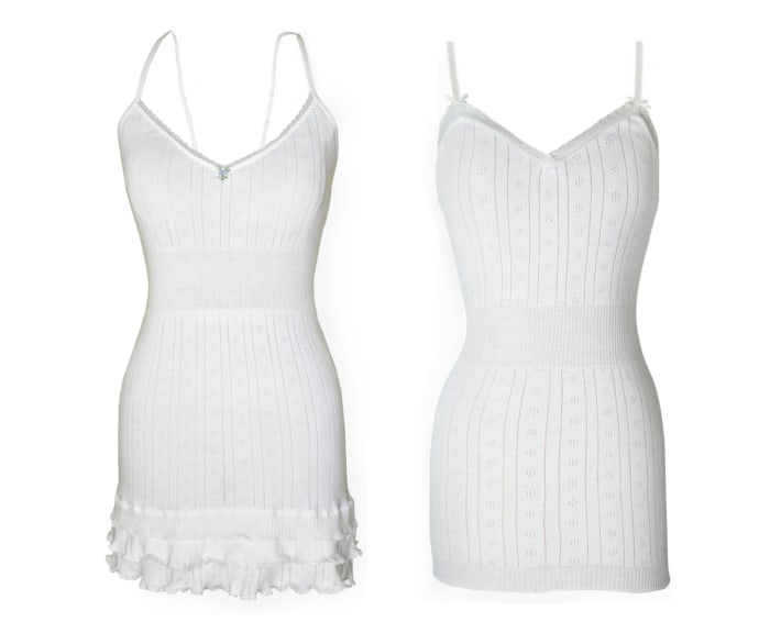 Left: Pretties Cha Cha Cha Dress, $149; right: Pretties The Knock-Off Micro Dress, $85