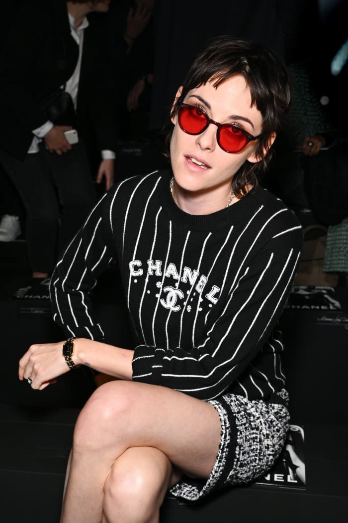 Kristen Stewart at the Chanel Spring 2023 show at Paris Fashion Week