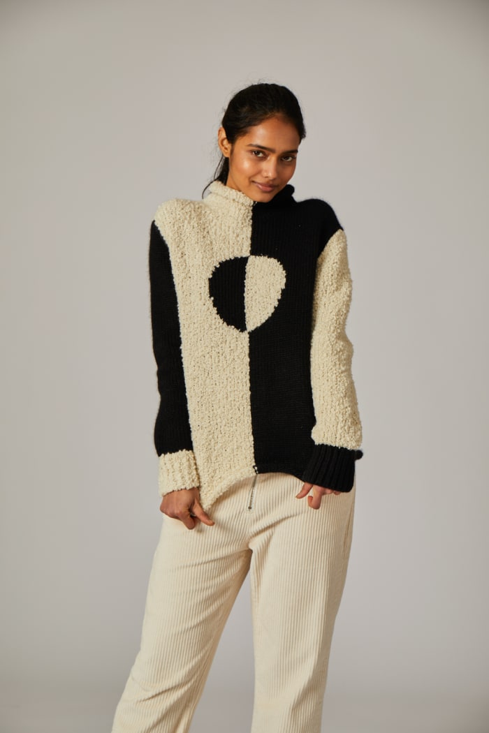 rachel antonoff black and white cookie sweater