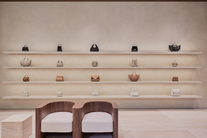 Inside Polène's New York City flagship store, located at 487 Broadway in SoHo.
