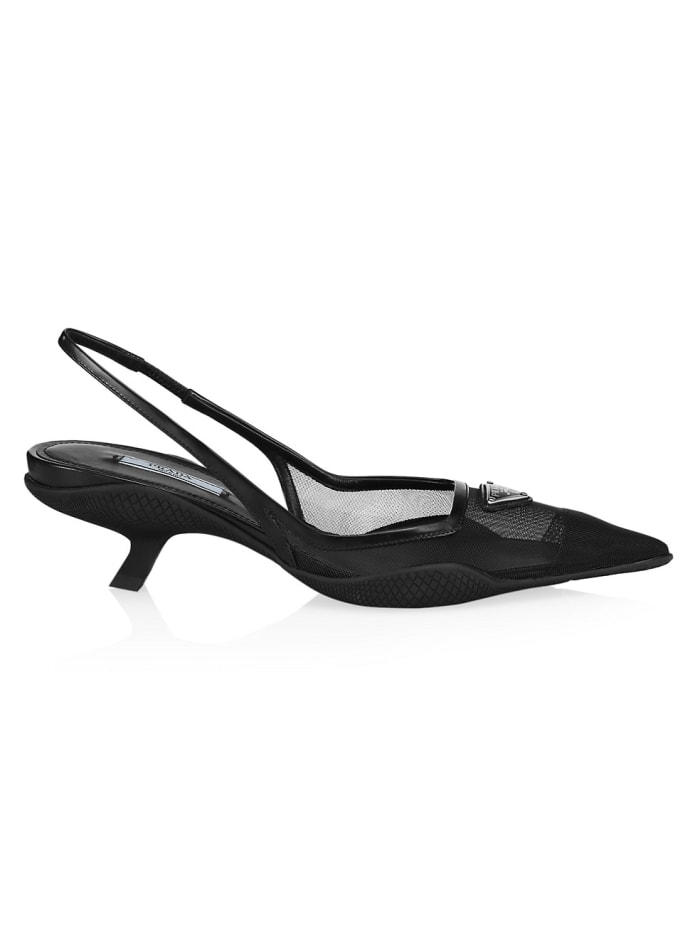 Prada Sport-Sole Mesh Slingback Pumps