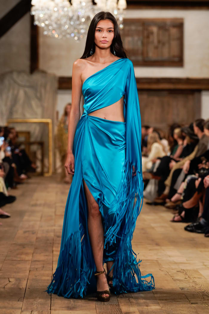 Ralph Lauren Returns To New York Fashion Week With Liquid Gold Gowns   Ralph Lauren Spring 2024 Collection 47 