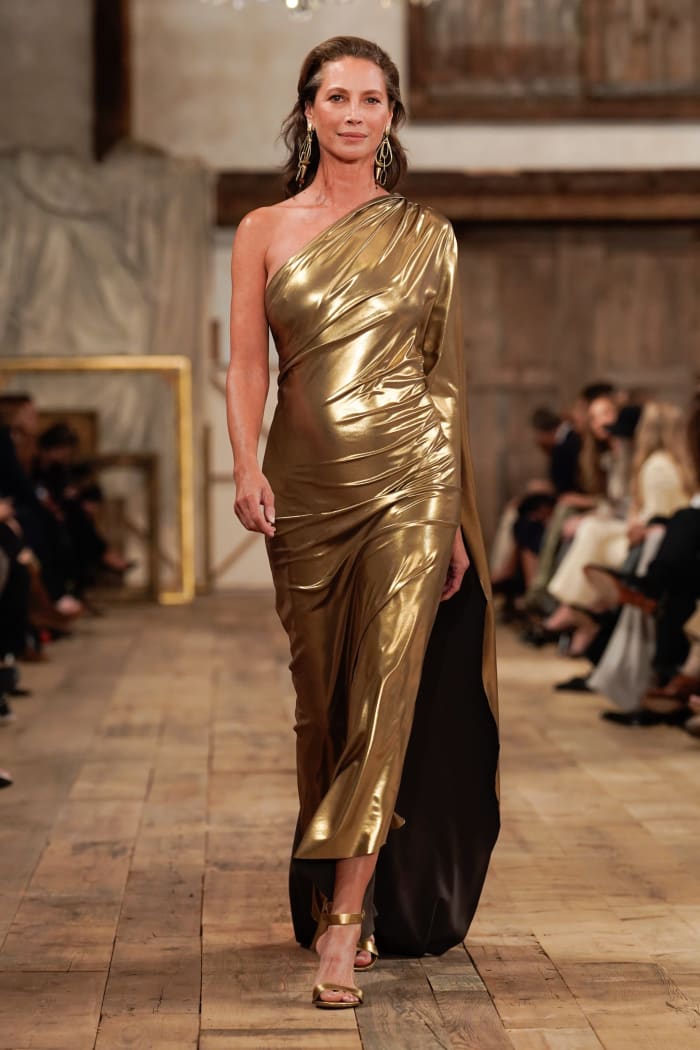 Ralph Lauren Returns To New York Fashion Week With Liquid Gold Gowns   Ralph Lauren Spring 2024 Collection 49 