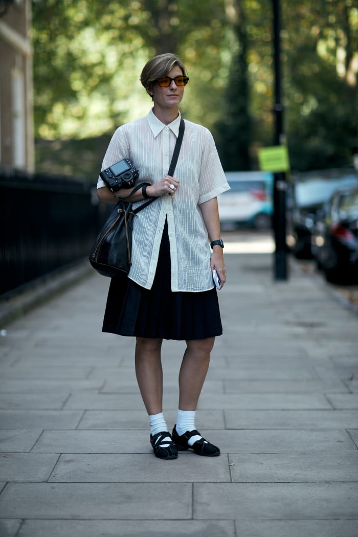 Showgoers Paired Socks With Every Kind Of Shoe At London Fashion Week   London Fashion Week Spring 2024 Street Style 15 