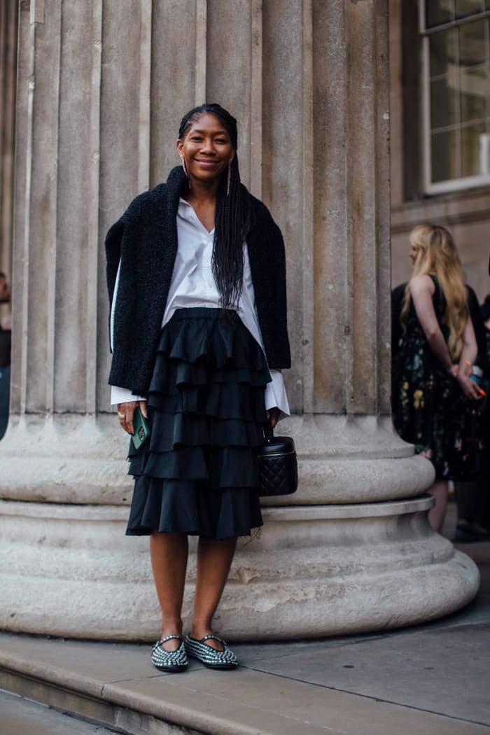 Showgoers Paired Socks With Every Kind Of Shoe At London Fashion Week   London Fashion Week Street Style Spring 2024 49 