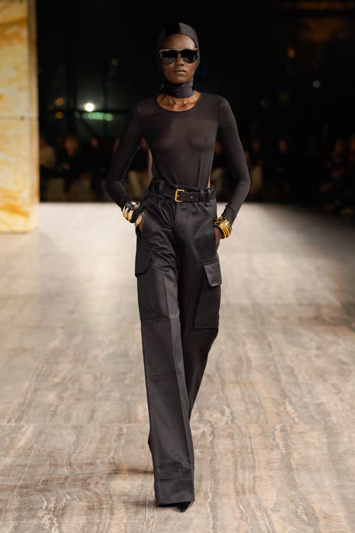 Anthony Vaccarello Does Cargo The Saint Laurent Way For Spring 2024   Saint Laurent Spring 2024 30 