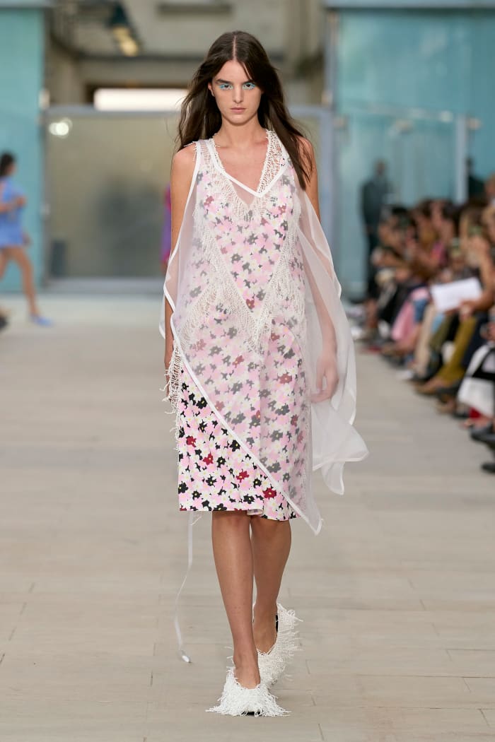 AZ Factory Layered Sheer Dresses Over Floral Prints in Spring 2024 ...