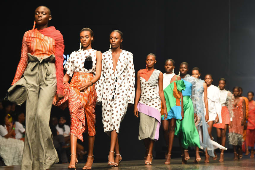 Looks from Fruche's Spring 2019 runway show at Lagos Fashion Week in October 2018. Photo: Pius Utomi Ekpei/AFP/Getty Images