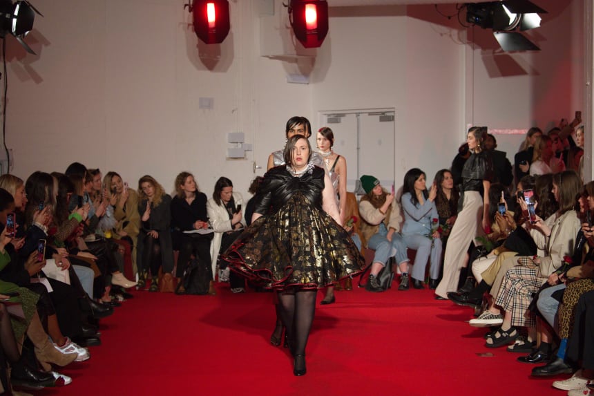 Lena Dunham led the finale at 16Arlington's Fall 2020 show during London Fashion Week.