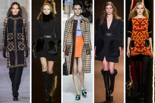 From left to right: Veronique Branquinho, Elie Saab, Miu Miu, Andrew Gn and Valentin Yudashkin. Photos: Imaxtree