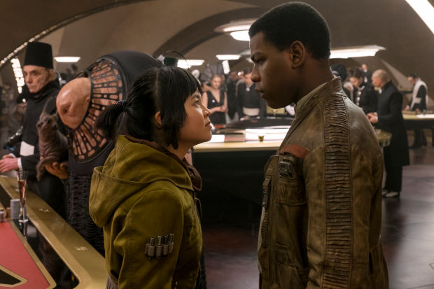 Rose (Kelly Marie Tran) and Finn (John Boyega). Photo: Photo: David James/2017 Lucasfilm Ltd. & ™, All Rights Reserved.
