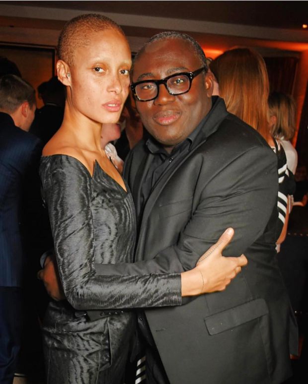 Adwoa Aboah with "British Vogue" editor-in-chief Edward Enninful. Photo: @adwoaaboah/Instagram