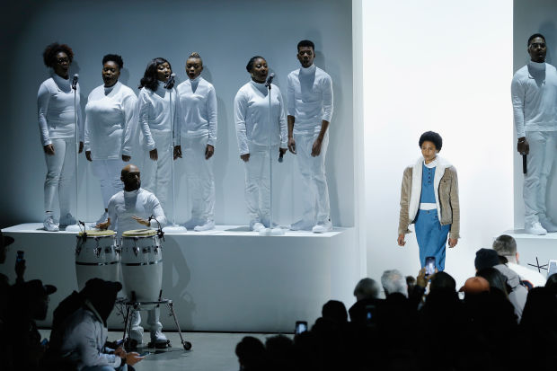 A choir performs at the Pyer Moss Fall 2018 show during New York Fashion Week. Photo: John Lamparski/Getty Images