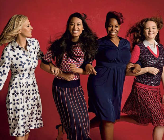 Tory Burch with Allison DeVane, Emellie O’Brien and Ericka Lassairin the Jan. 2017 issue of "Vogue." Photo: @toryburchfoundation/Instagram