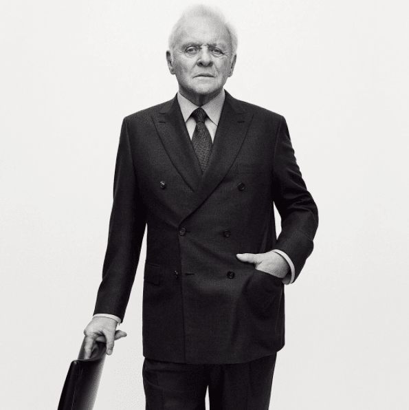 Sir Anthony Hopkins in Brioni's Fall 2017 campaign. Photo: @brioni_official/Instagram