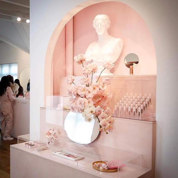 Glossier's New York City showroom at 123 Layfayette Street. Photo: @glossier/Instagram