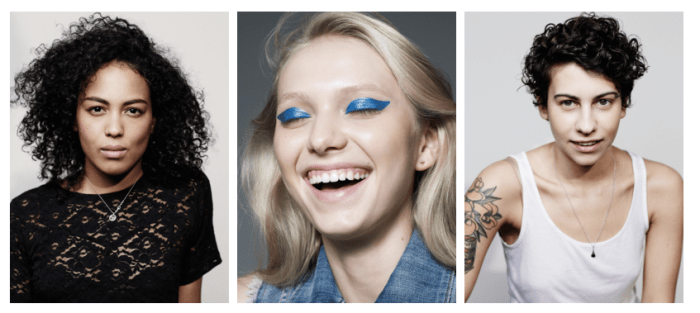 Alliah, Katie and Francesca, three of the models featured in Milk Makeup's campaigns and website. (Photos: Milk Makeup)