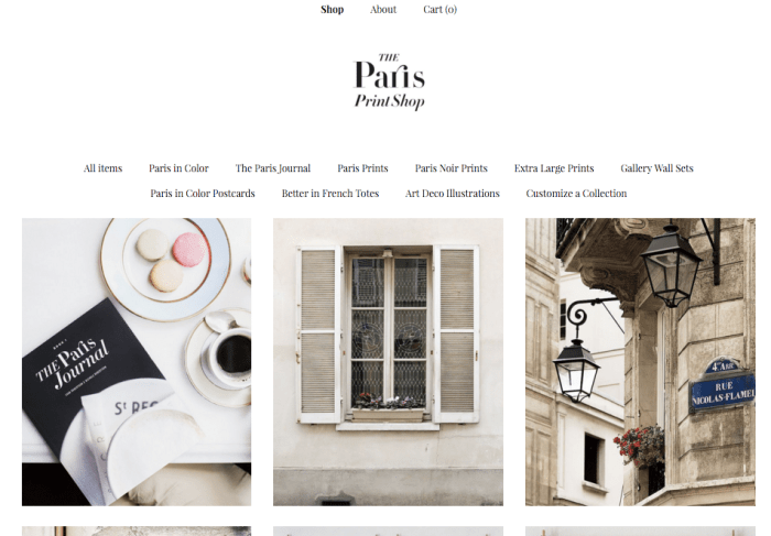 The Paris Print Shop recently set up its own site at theparisprintshop.com using Etsy's Pattern service.