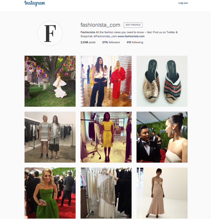 The new Instagram layout. Screengrab: @fashionista_com. (Follow us.)