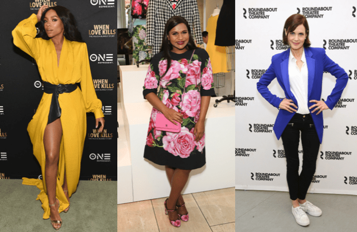 Niatia 'Lil' Mama' Kirkland, Mindy Kaling and Elizabeth McGovern. Photos: Rodin Eckenroth, Paul Archuleta and Walter McBride/Getty Images