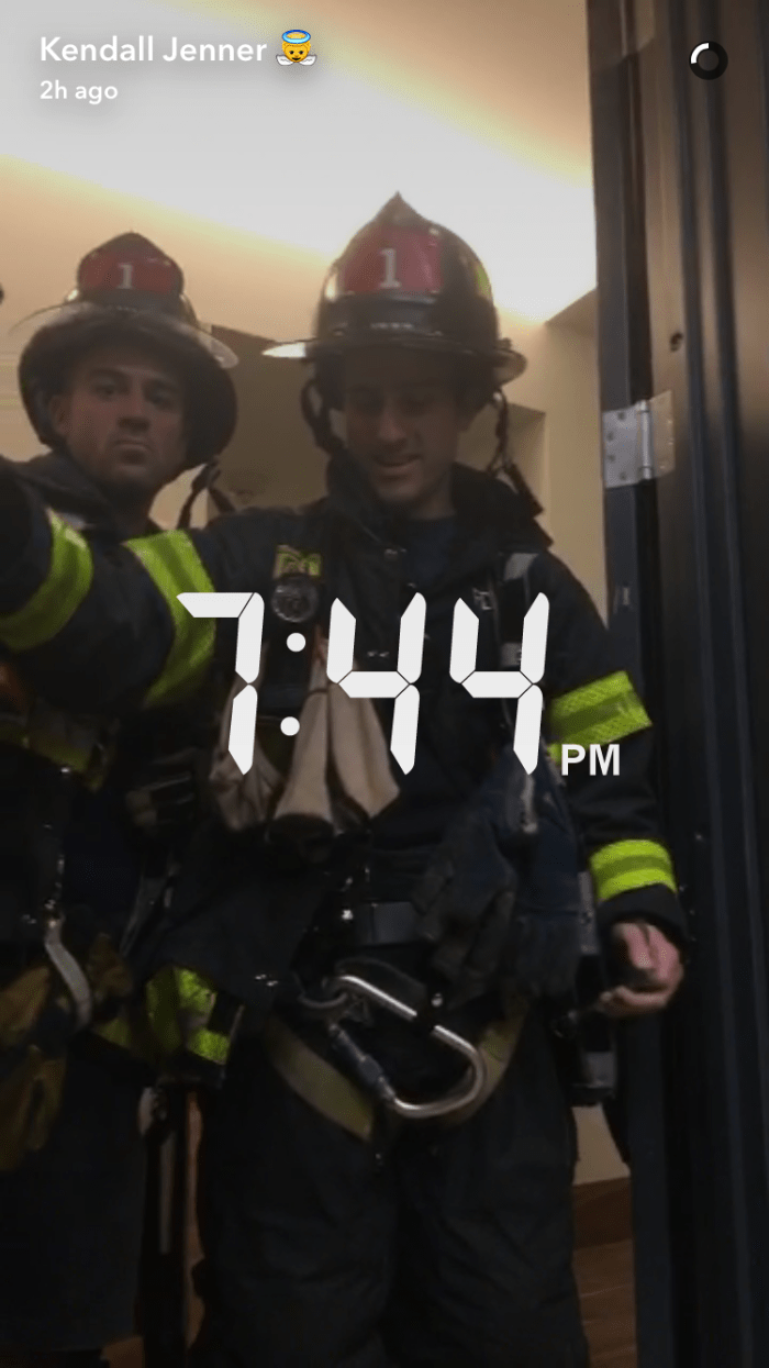 Brave members of the NYFD... definitely not models participating in Nature Valley sponsored content. Definitely not. Photo: Kendall Jenner/Snapchat