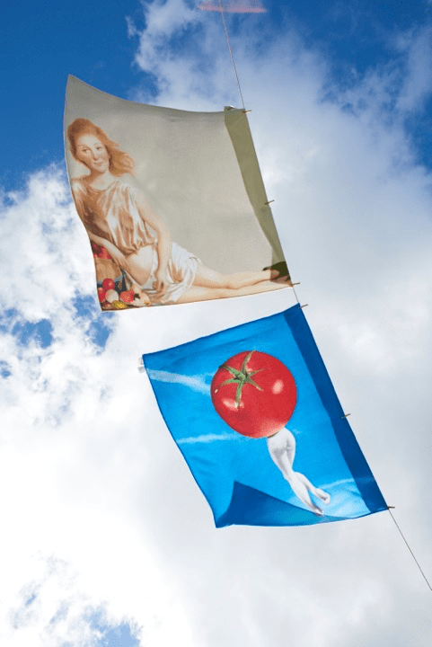 Beach towel designs by designs by John Currin and Laurie Simmons from inside the December issue. Photo: Architectural Digest