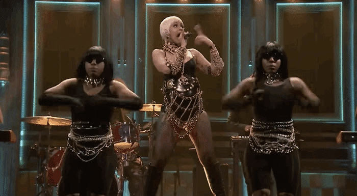 Cardi B on "The Tonight Show Starring Jimmy Fallon." GIF: Courtesy of "The Tonight Show Starring Jimmy Fallon"