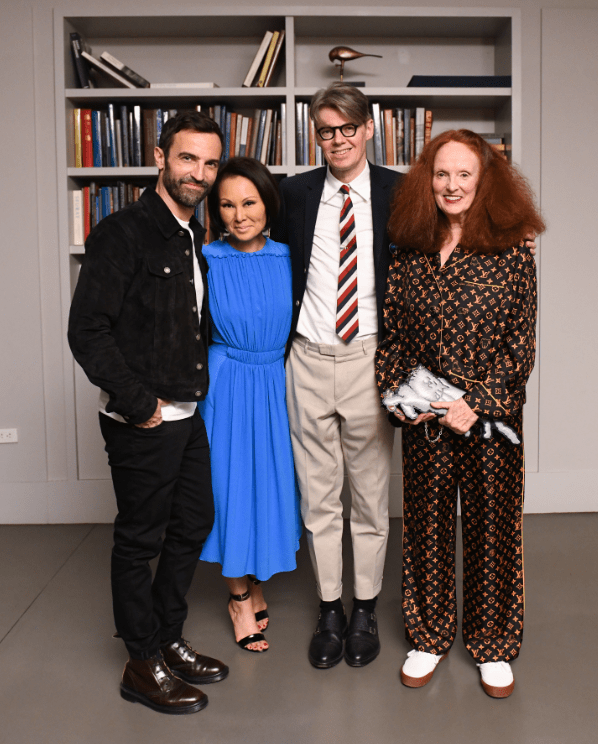 Nicolas Ghesquière, Alina Cho, Andrew Bolton and Grace Coddington at the Met. Photo: Zach Hilty/BFA