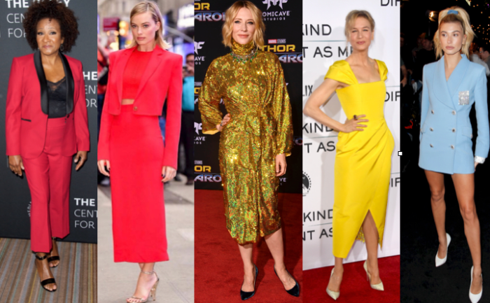 Wanda Sykes, Margot Robbie, Cate Blanchett, Renee Zellwger, Hailey Baldwin. Photos: Getty Images (4), @versace_official/Instagram