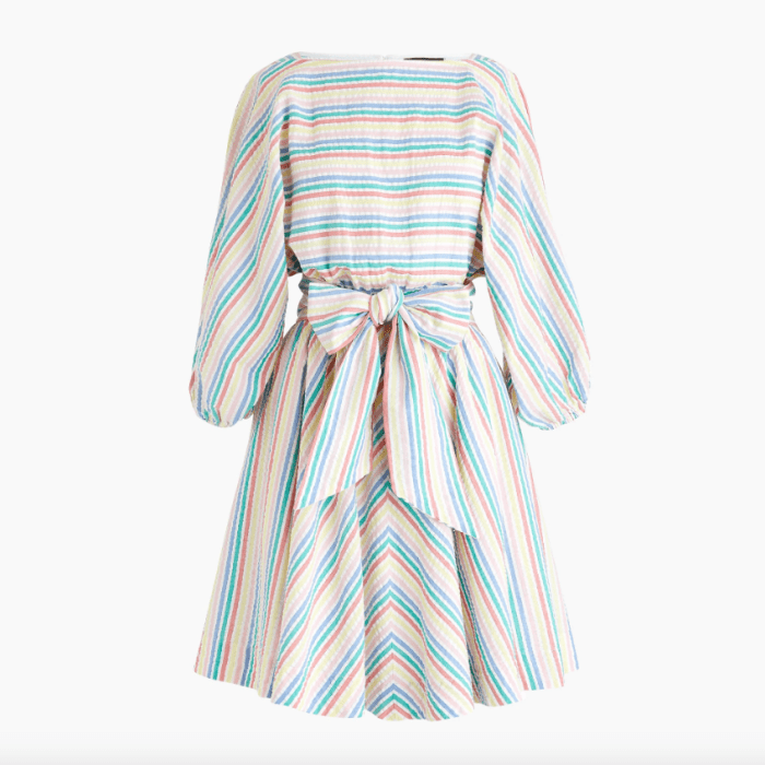 J.Crew Dolman-Sleeve Mini Dress in Rainbow Seersucker, $118, available here.