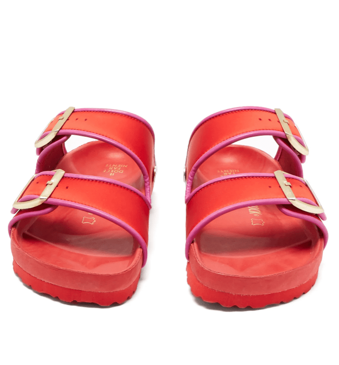Birkenstock x Il Dolce Far Niente Arizona Fullex Satin Sandals, $460, available here.