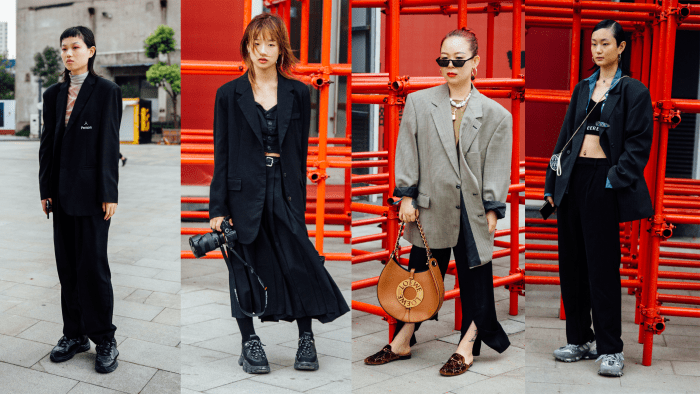 On the street at Shanghai Fashion Week Spring 2020. Photos: Emily Malan/Fashionista